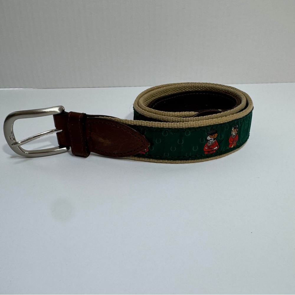 The Belted Cow Fox and‎ Hound Belt Brass Buckle Men's Sz. 34/35